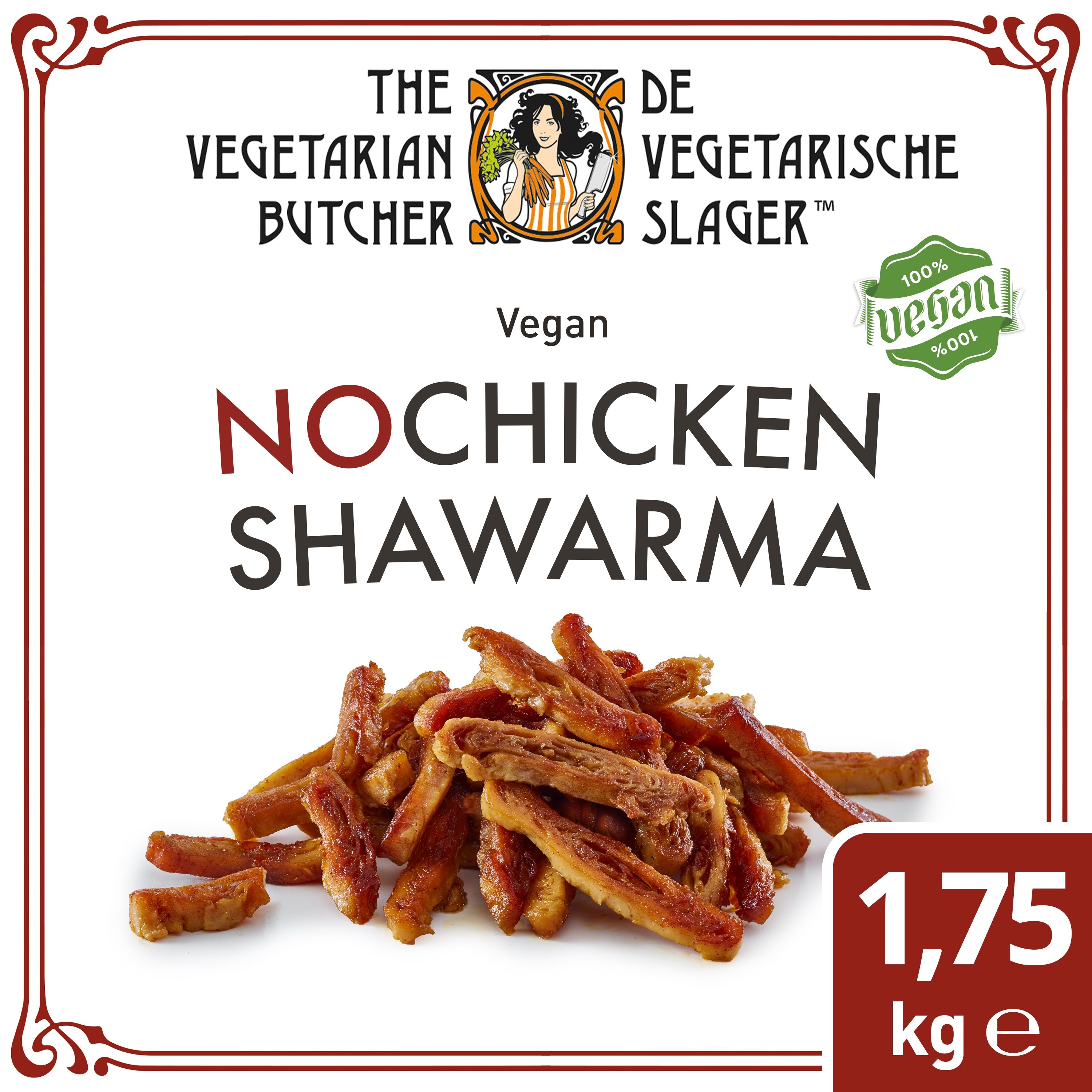 De Vegetarische Slager NoChicken Veganistische Kip-Shoarma 1.75 kg - 